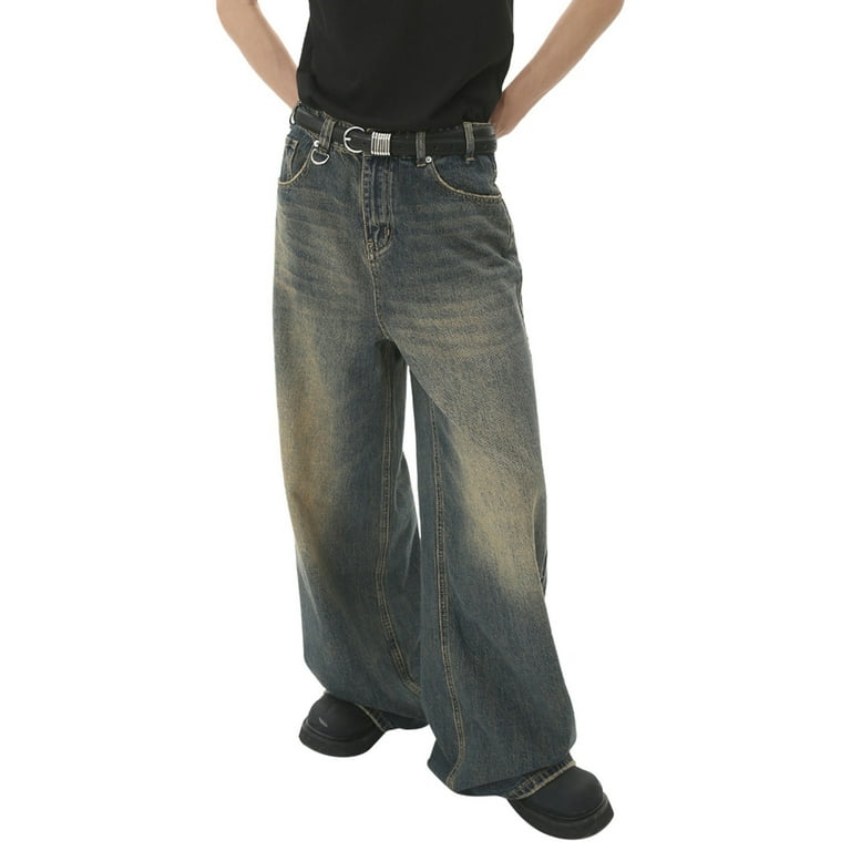 Men's Jeans Loose Wide Leg Comfortable Flared Denim Jeans Baggy