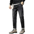 Men's Jeans Male Fleece Warm Lined Winter Straight Leg Denim Thermal