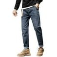 Men's Jeans Male Fleece Warm Lined Winter Straight Leg Denim Thermal