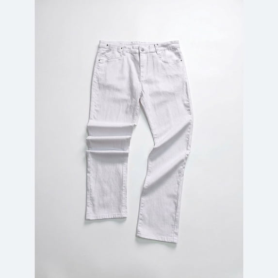 Men's Jeans, Men's Pants, Casual Fashion, Pure White Denim Fabric, Slim Fit Legs, Adult Men's Daily Life, Office, Weekend Outings