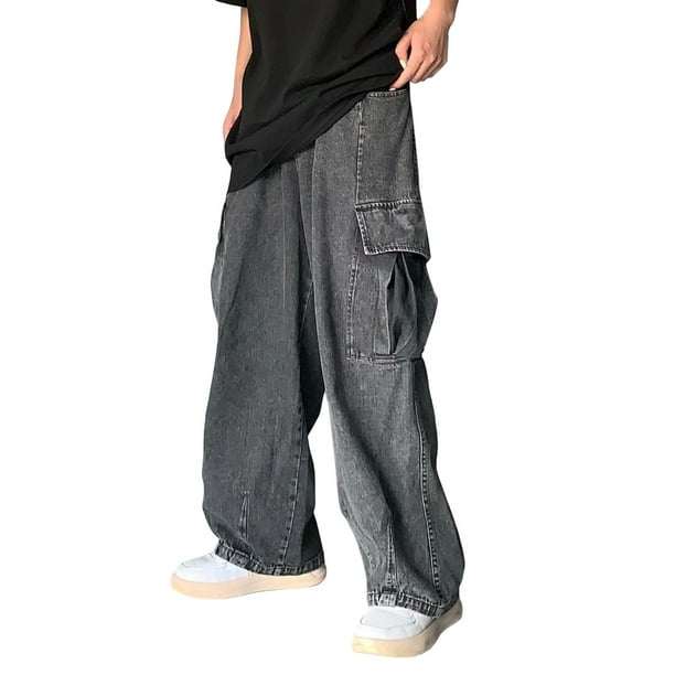 まとめ買いでお得 Loose Sag Retro Jeans Men's Wide Pocket Large Casual Leg Clothing