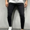 thumbnail image 1 of Men's Jeans - Slim Fit Comfort Stretch Denim Jeans Ripped Skinny Jeans for Men Distressed Straight Leg Fashion Comfort Flex Waist Pants Stretch Tapered Jean Pants Trousers, 1 of 5