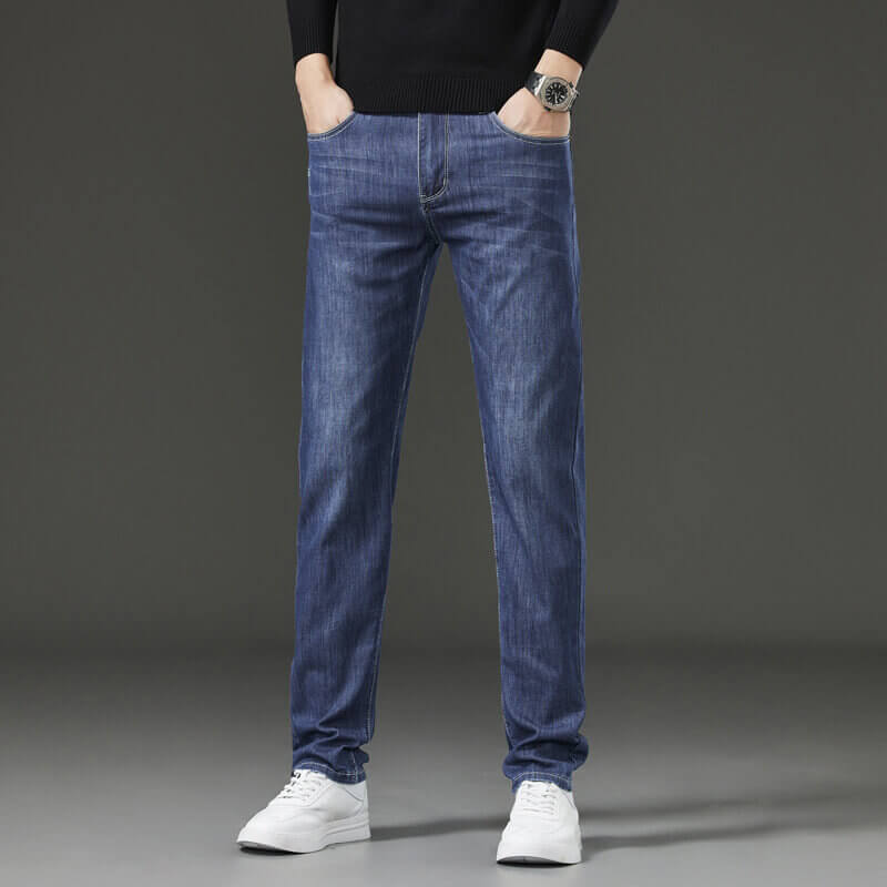 Men's Jeans Slim Fit Stretch Denim Pants Straight Leg - Walmart.com
