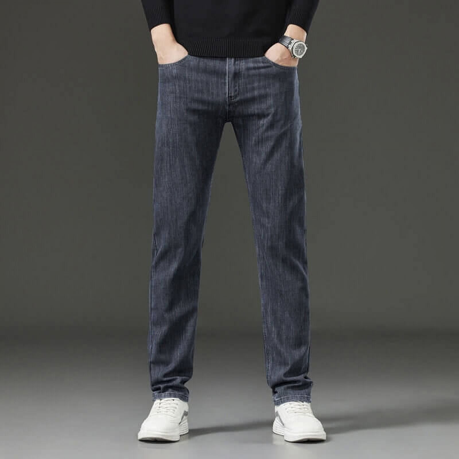 Men's Jeans Slim Fit Stretch Denim Pants Straight Leg - Walmart.com