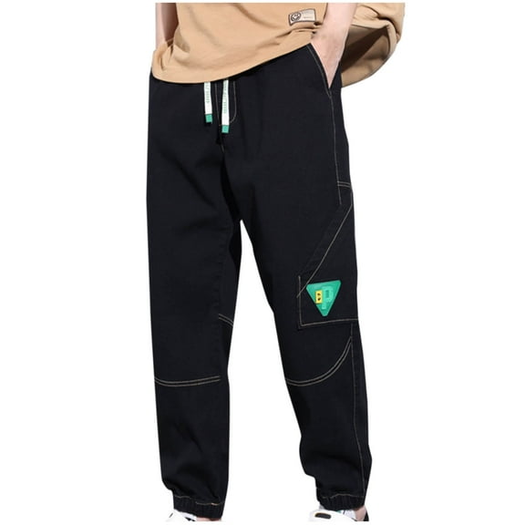 Men's Jeans Work Clothes Cargo Jeans for Man Easy Large Size Spring and Fall Denim Trousers Routine Thick Style Foot Binding Long Pants