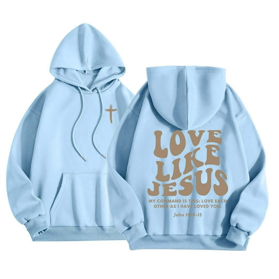 Men's Jesus Hoodie Casual Letter Print Hooded Sweatshirt Loose Fit Long Sleeve Streetwear Hoodies for Men Graphic