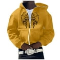 thumbnail image 1 of Men's Jesus Hoodie Retro Long Sleeve Letter Print Zip Up Hoodies Fall Winter Relaxed Fit Casual Streetwear Hoodie for Men, 1 of 3