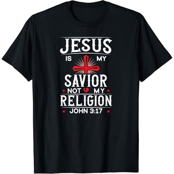 Men's Jesus Is My Savior Not My Religion Christian Religious God T-Shirt, Comfortable Breathable Soft Tee, Men's 100% Cotton Graphic T-Shirt 180gsm