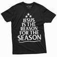 thumbnail image 1 of Men's Jesus is the reason for the season T-shirt Christmas Tee shirt Church bible verse quote tee (4X-Large Black), 1 of 7