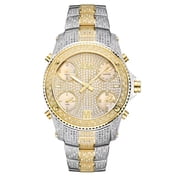 Mens JetSetter Diamond 50mm Two Tone Steel Bracelet Steel Case Swiss Quartz Analog Watch JB-6213-E