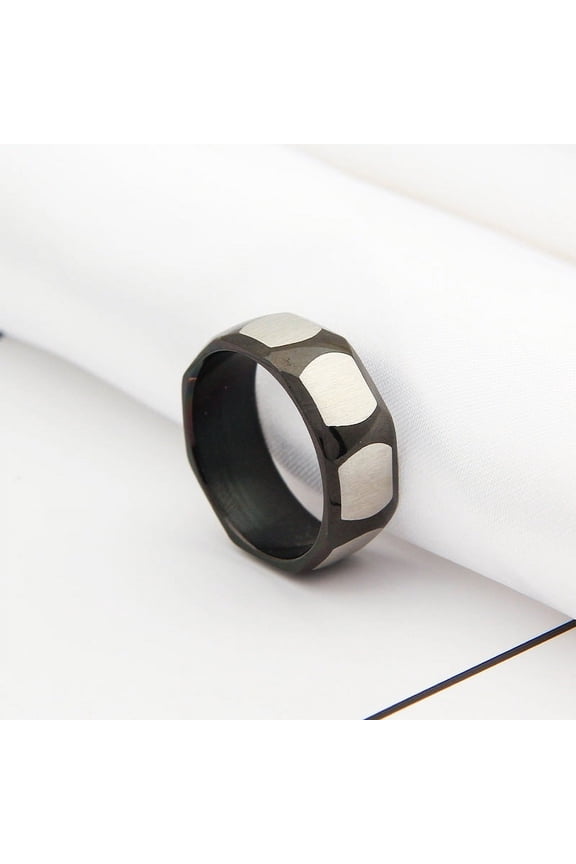 Men's Jewelry Retro Custom Titanium Steel Ring Diamond
