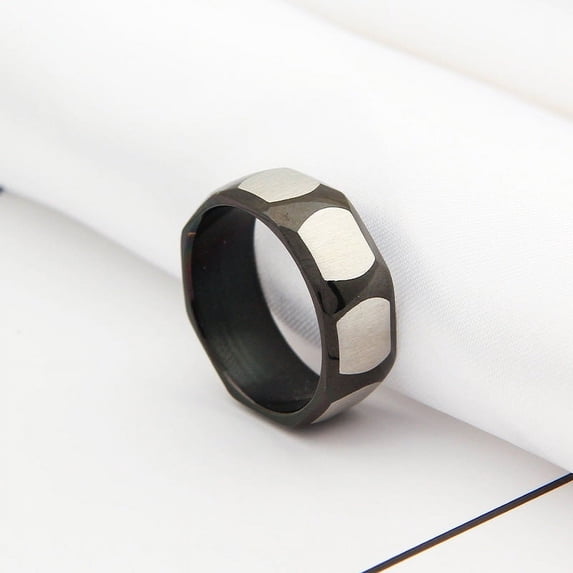 Men's Jewelry Retro Custom Titanium Steel Ring Diamond