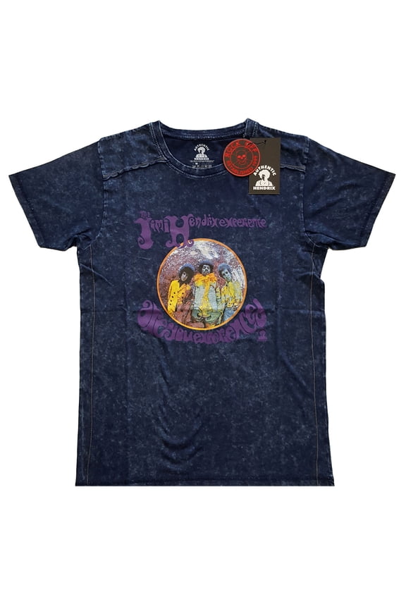 Men's Jimi Hendrix Experienced Snow Wash T-Shirt Vintage T-shirt Large Navy