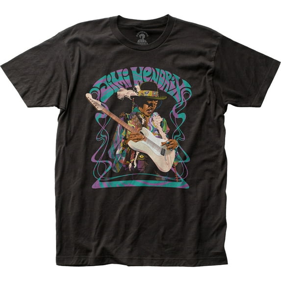 Men's Jimi Hendrix Psychedelic Haze Slim Fit T-shirt Small Black