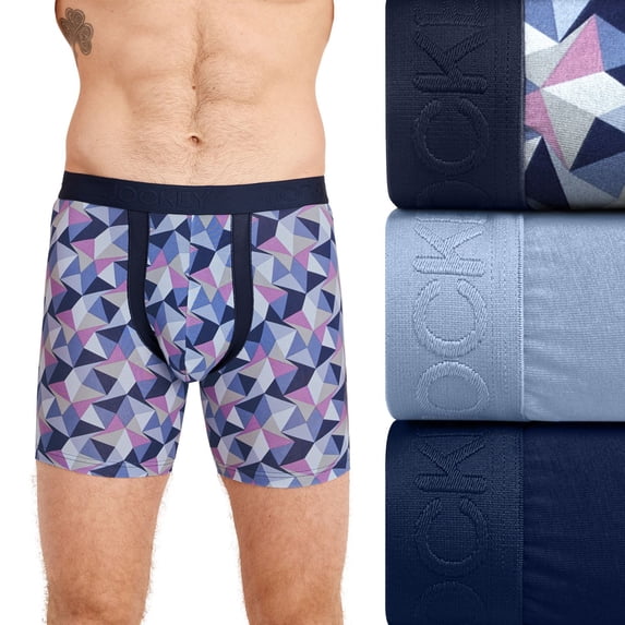 Men’s Jockey® 3-Pack Chafe Proof Pouch Cotton Stretch Boxer 5" Boxer Brief Color: Gray Geo Multi Size: 2X