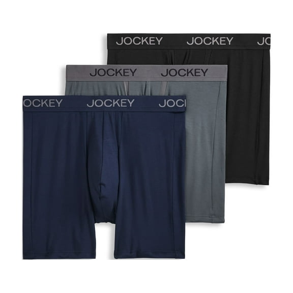 Jockey Men's Chafe Proof Pouch Ultra Soft Modal 6" Boxer Brief - 3 Pack