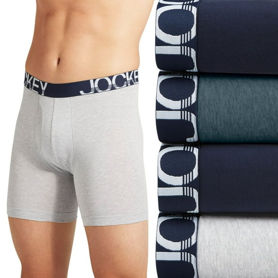 Men's Jockey® 3-pack ActiveStretch™ Long Leg Briefs Color: True Navy Gray Heather Size: M