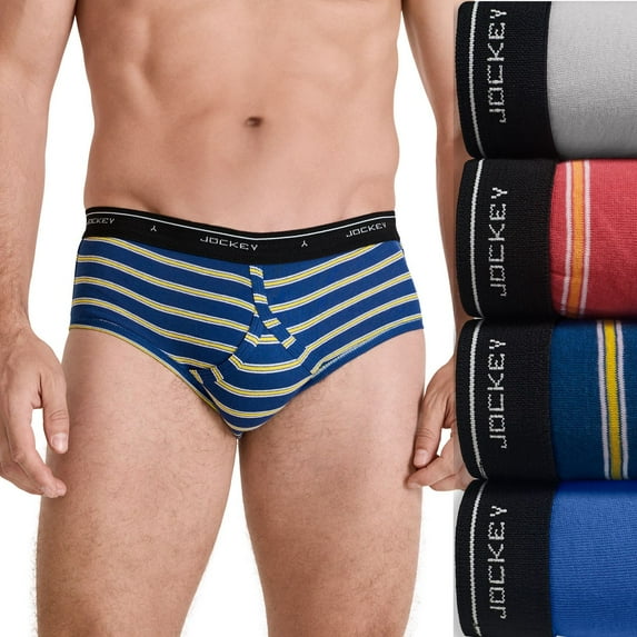 Men's Jockey® 4-pack Classic Low-Rise Briefs Color: Fine Stripe Multi Size: 34