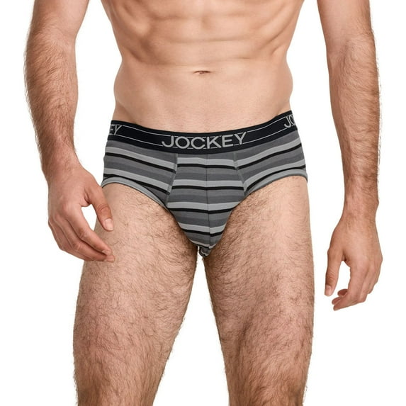 Men's Jockey® 5-Pack Lightweight Cotton Blend Brief Color: Daring Stripe Size: L