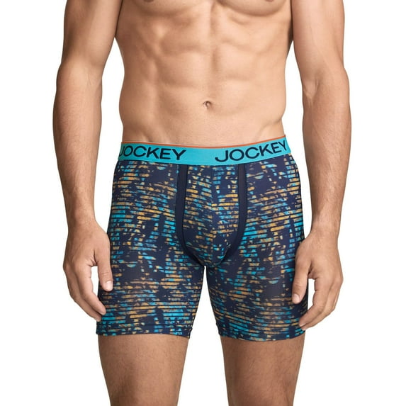 Men's Jockey® Chafe-Proof Pouch Microfiber 6" 3-Pack +1 Bonus Boxer Briefs Color: Black Size: M