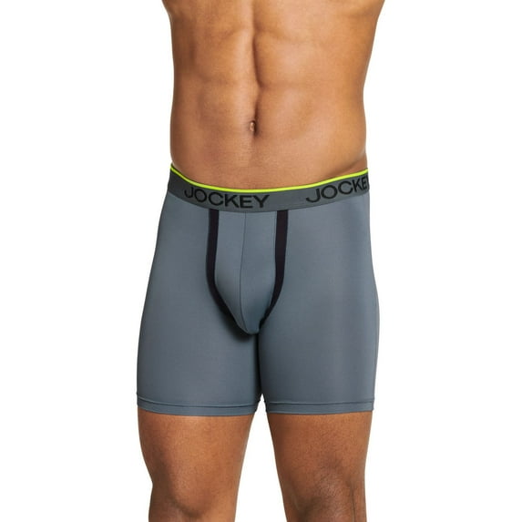 Men's Jockey® Chafe-Proof Pouch Microfiber 6" 3-Pack +1 Bonus Boxer Briefs Color: Iron Grey Size: M