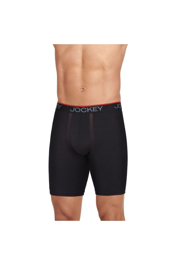 Men's Jockey® Chafe-Proof Pouch Microfiber 8.5" 3-Pack +1 Bonus Boxer Briefs Color: Black Size: L