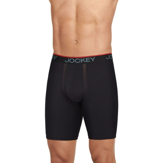 Men's Jockey® Chafe-Proof Pouch Microfiber 8.5" 3-Pack +1 Bonus Boxer Briefs Color: Black Size: 2X