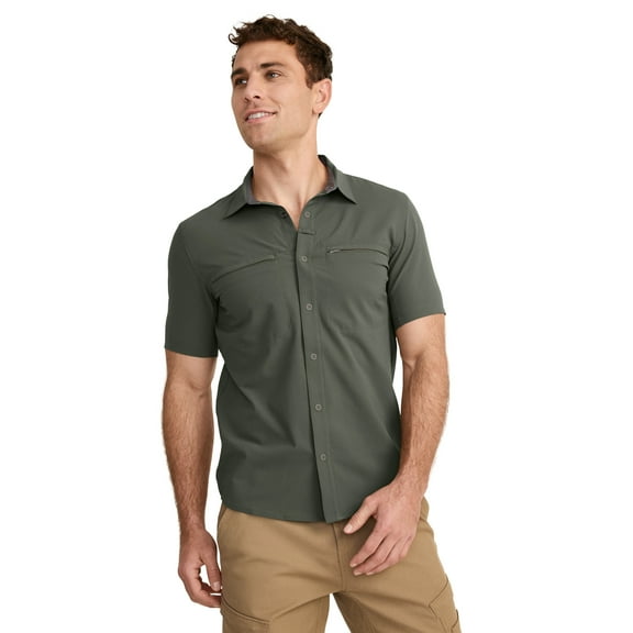 Jockey Outdoors Men's Short Sleeve Snap Woven Shirt