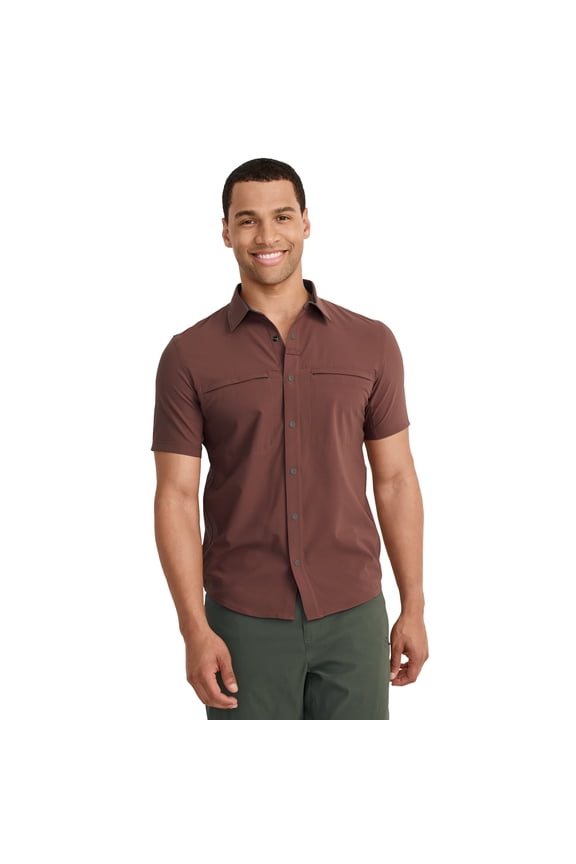 Outdoors Men's Short Sleeve Snap Woven Shirt
