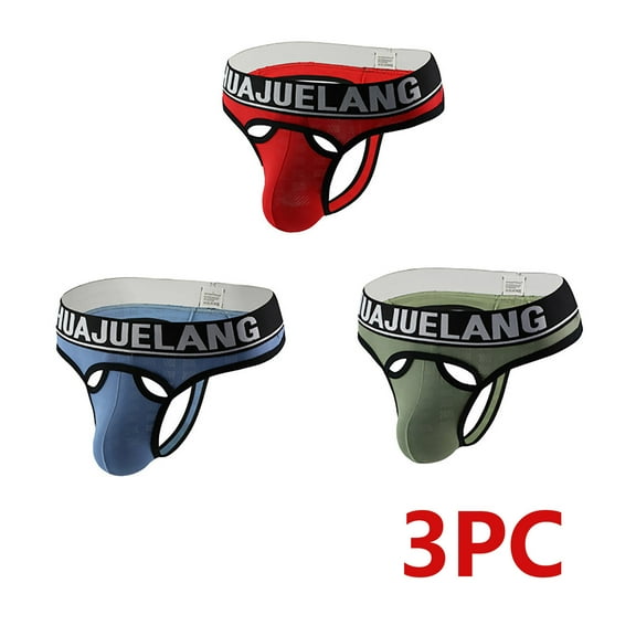 Men's Jockstrap Athletic Supporters Underwear Multipack, Mesh Low Rise Breathable Performance Jock Strap Party Gift for Boyfriend Red XL