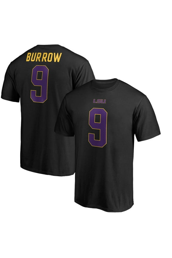 Men's Joe Burrow Black LSU Tigers College Legends Name & Number T-Shirt