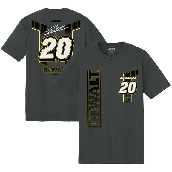 Men's Joe Gibbs Racing Team Collection  Charcoal Christopher Bell DeWalt Tri-Blend T-Shirt