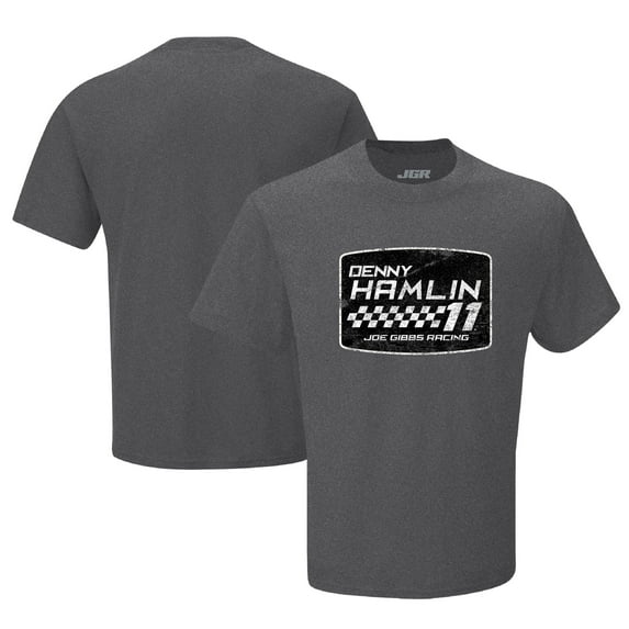 Men's Joe Gibbs Racing Team Collection Heather Charcoal Denny Hamlin Vintage T-Shirt