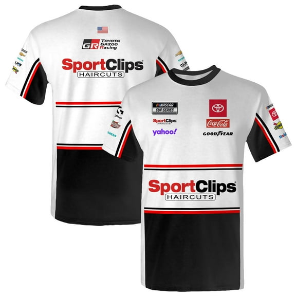 Men's Joe Gibbs Racing Team Collection  White Denny Hamlin SportClips Uniform T-Shirt