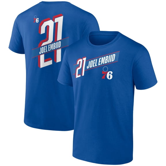 Men's Joel Embiid Royal Philadelphia 76ers Full-Court Press Name & Number T-Shirt