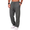 thumbnail image 1 of Men's Jogger Pants Elastic Waist Button Fly Loose Fit Solid Color Casual Sweatpants Lounge Trousers with Pockets, 1 of 7