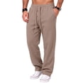 thumbnail image 1 of Men's Jogger Pants Elastic Waist Button Fly Loose Fit Solid Color Casual Sweatpants Lounge Trousers with Pockets, 1 of 7