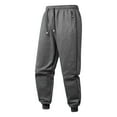 thumbnail image 1 of Men's Jogger Pants Sherpa Lined Winter Warm Trousers Stretch Elastic Waist Thermal Fleece Sweatpants with Zip Pockets (L, Dark Gray), 1 of 5