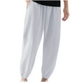 thumbnail image 1 of ZQUUVOU Men's Jogger Pants Solid Color Pocket Drawstring Casual Athletic Lounge Oversized Pants White, 1 of 8