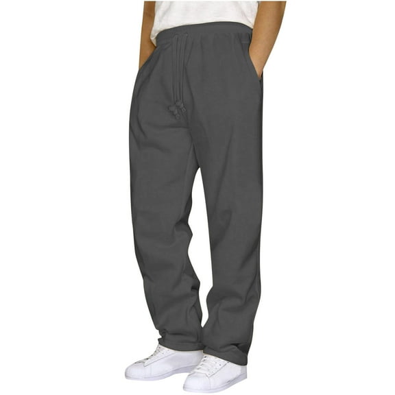 ZQUUVOU Men's Jogger Pants Sports Solid Color Pants Sweatpants Trousers Long Pants Dark Gray
