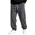 thumbnail image 1 of Men's Jogger Sweatpants Drawstring Elastic Waist Casual Relaxed Fit Athletic Solid Color Lounge Trousers with Pockets, 1 of 7