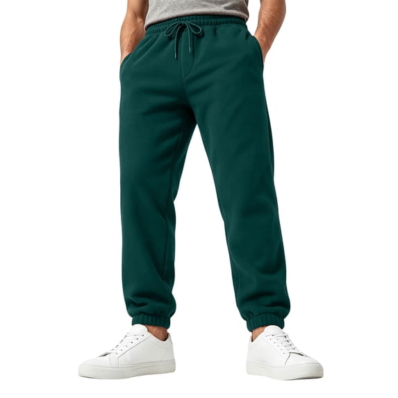Men's Jogger Sweatpants Drawstring Elastic Waist Tapered Leg Solid Color Casual Athletic Lounge Pants with Pockets