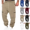 thumbnail image 1 of Men's Jogger Sweatpants, Men's Casual Sports Sweatpants Straight Leg Casual Fashion Side Workwear Zipper Pocket Men's Pants Sweatpants, Size S-3XL, 1 of 6