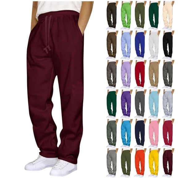 Men's Jogger Sweatpants with Pokets for Casual Wear & Sports - Solid Color Comfortable Lounge Pants with Adjustable Drawstring and Cuffs, Sizes S-3XL