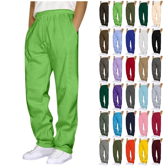 Men's Jogger Sweatpants with Pokets for Casual Wear & Sports - Solid Color Comfortable Lounge Pants with Adjustable Drawstring and Cuffs, Sizes S-3XL