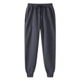 thumbnail image 1 of Men's Jogger Sweatpants Plus Size Hip Hop Fleece Lined Drawstring Pockets Casual Winter Long Pants, Dark Gray-2XL, 1 of 2