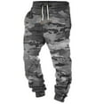 thumbnail image 1 of Men's Jogger Sweatpants Stylish Loose Elastic Waist Drawstring Camo Print Gym Sport Pants Streetwear With Pockets, 1 of 4