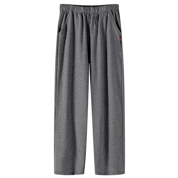 Men's Joggers Athletic Pants Casual Sweatpants Running Loose Fit Open Bottom Straight Leg Trousers with Pockets for Everyday Wear Mens Trousers Gym Elastic Waist Work