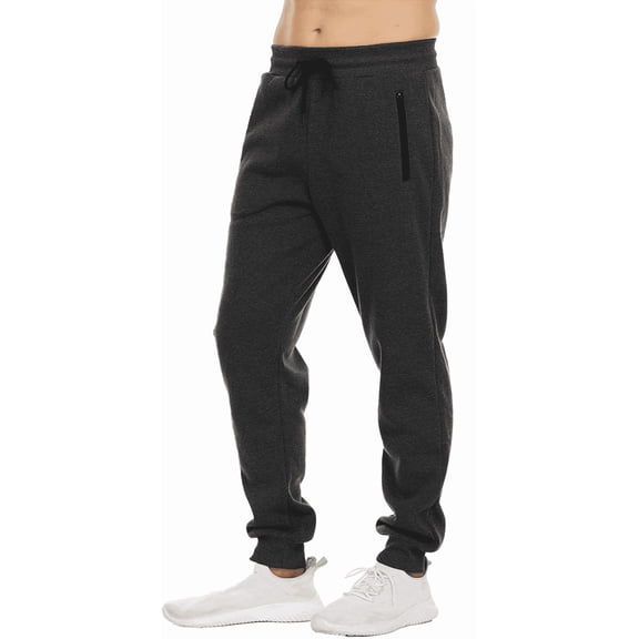 Men's Sweatpants Joggers Lightweight Elastic Waist Athletic Workout Gym Running Sweat Pants with Pockets Black