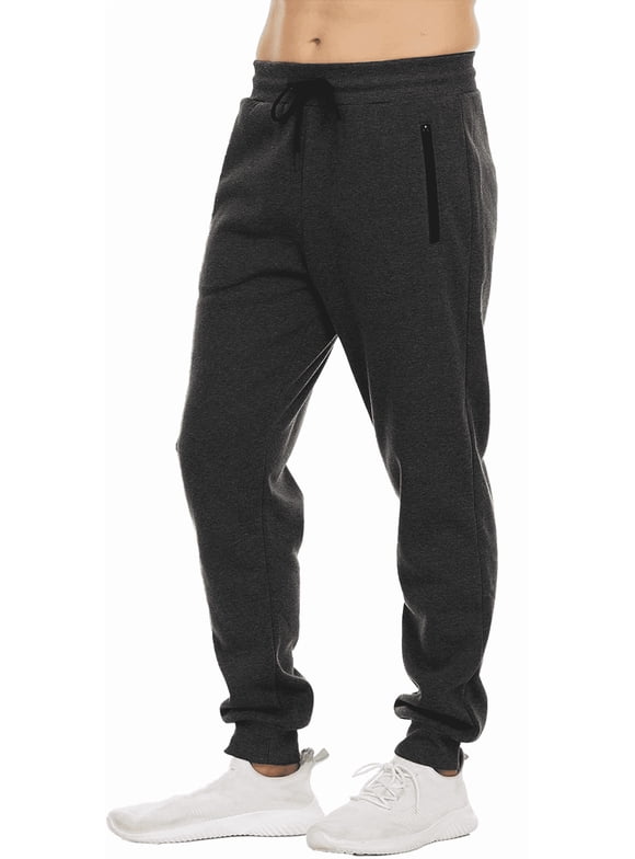 Men's Sweatpants Joggers Lightweight Elastic Waist Athletic Workout Gym Running Sweat Pants with Pockets Black